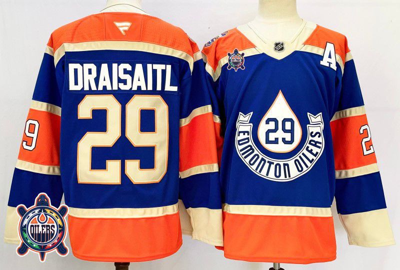 Men Edmonton Oilers #29 Draisaitl Blue Fanatics 2025 NHL Jersey style 5